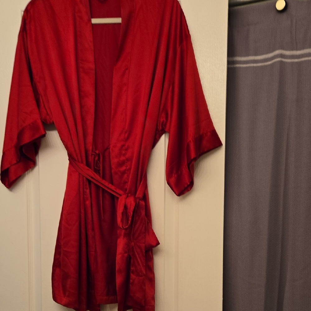 Victoria's Secret Red Plush Kimono Robe